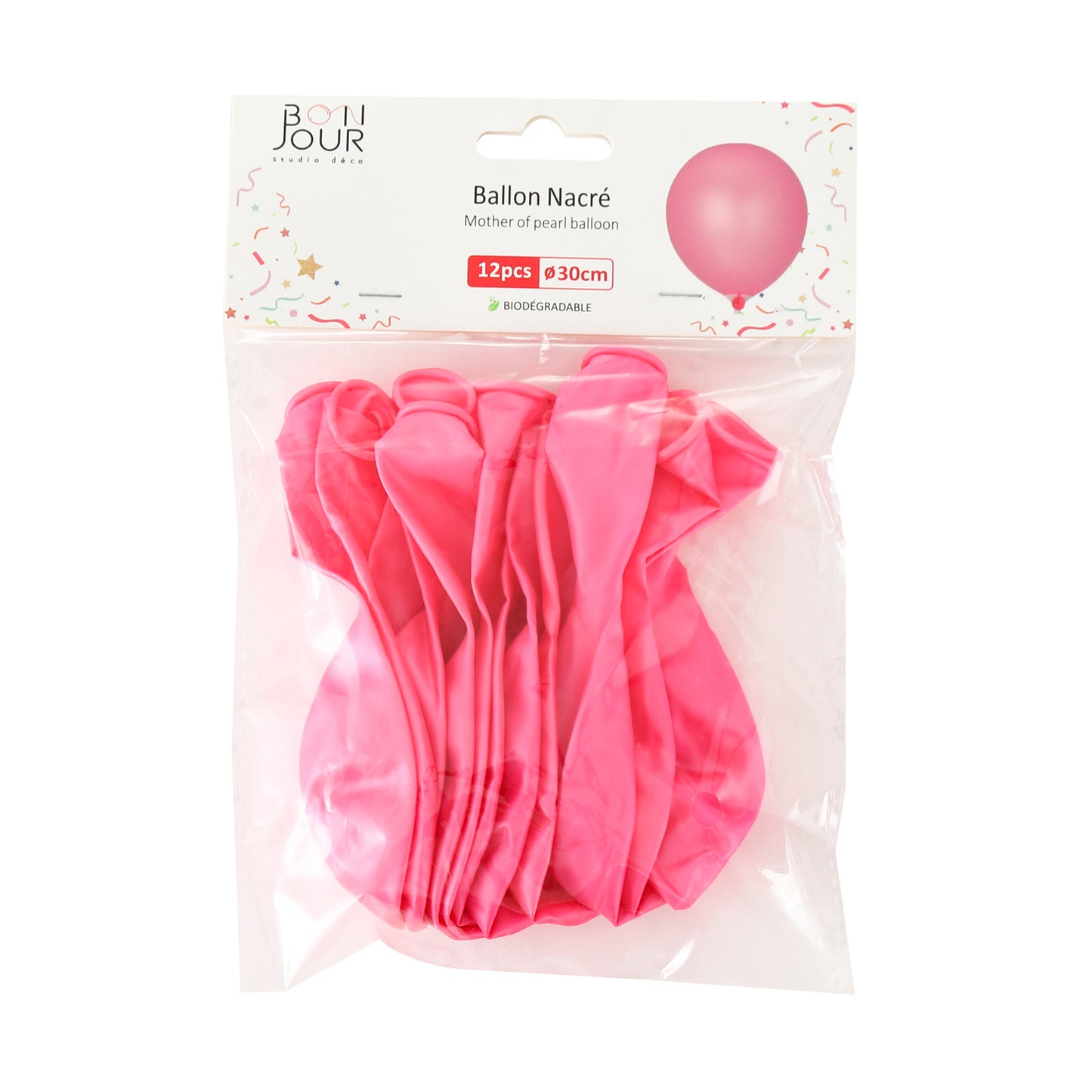 B5556 Ballon Nacré Rose 12Pcs 30cm