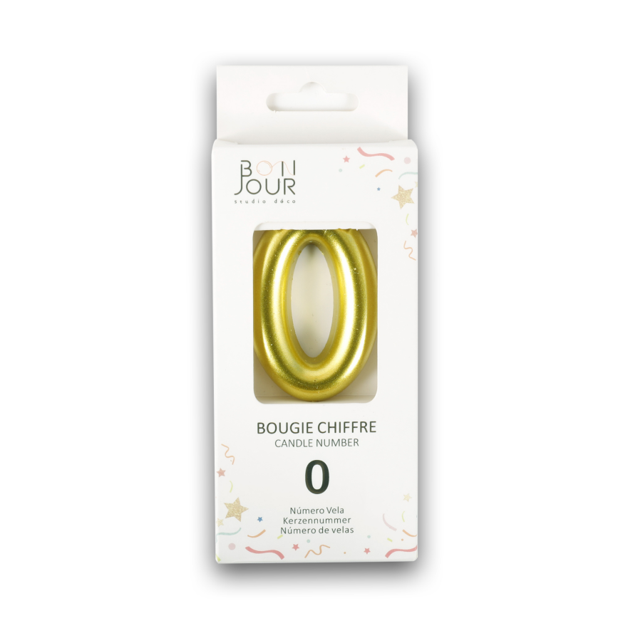 Bougie Chiffre 0 Or - Bonjour Studio Deco