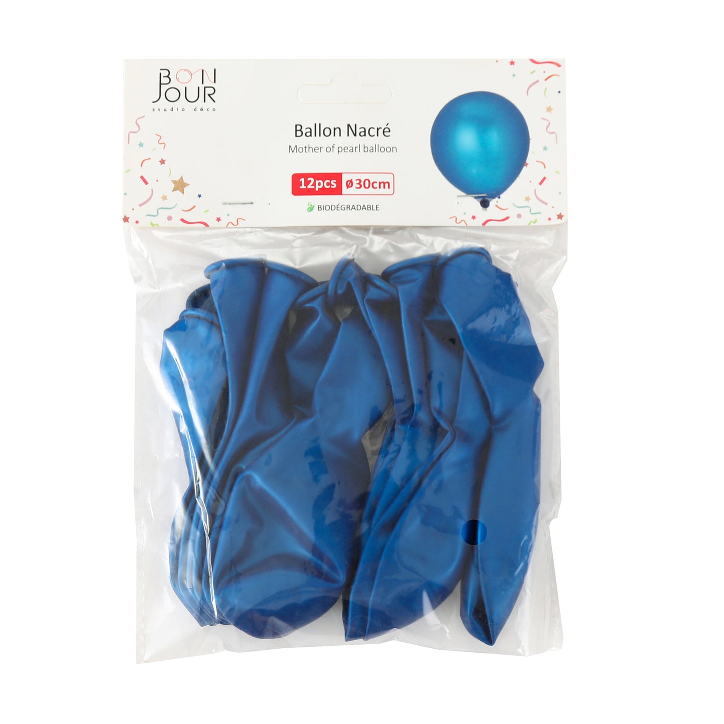 B5552 Ballon Nacré Bleu Foncé 12Pcs 30cm