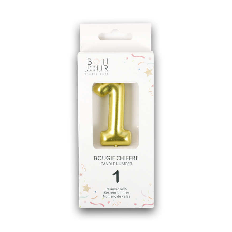 Bougie Chiffre 1 Or - Bonjour Studio Deco