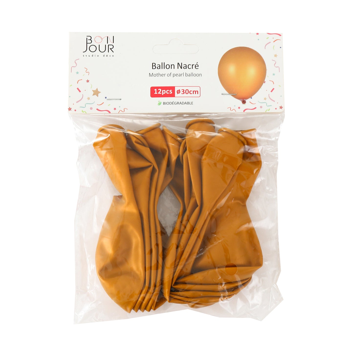 B5560 Ballon Nacré Doré 12Pcs 30cm