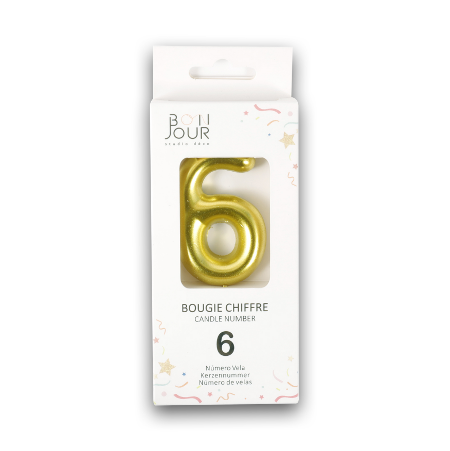 Bougie Chiffre 5 Or - Bonjour Studio Deco