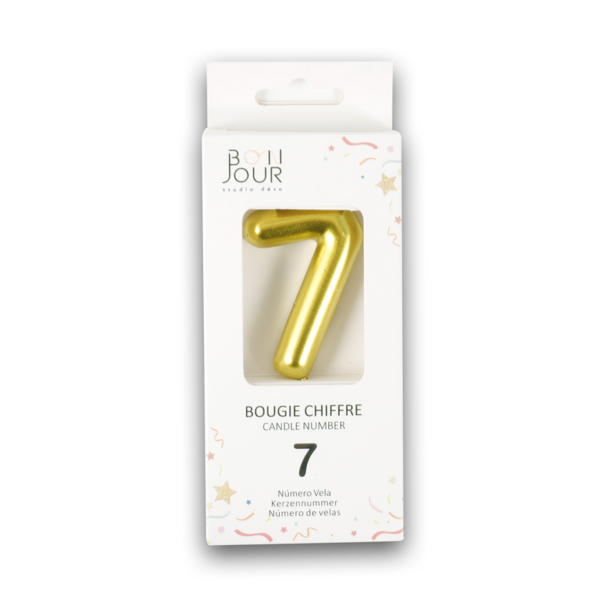 Bougie Chiffre 7 Or - Bonjour Studio Deco