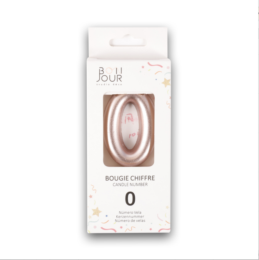 Bougie Chiffre 0 Rose Gold - Bonjour Studio Deco
