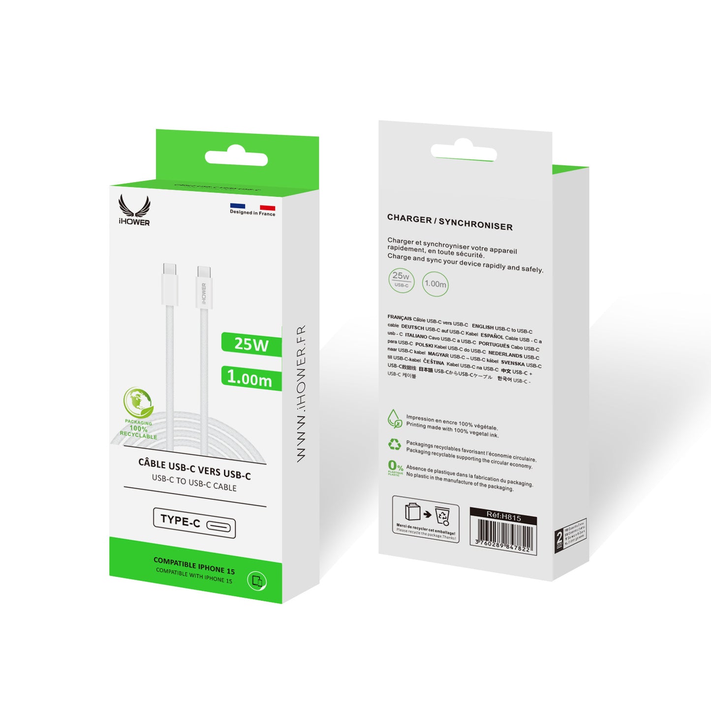 H815 Câble UBS-C Vers USB-C - iHower