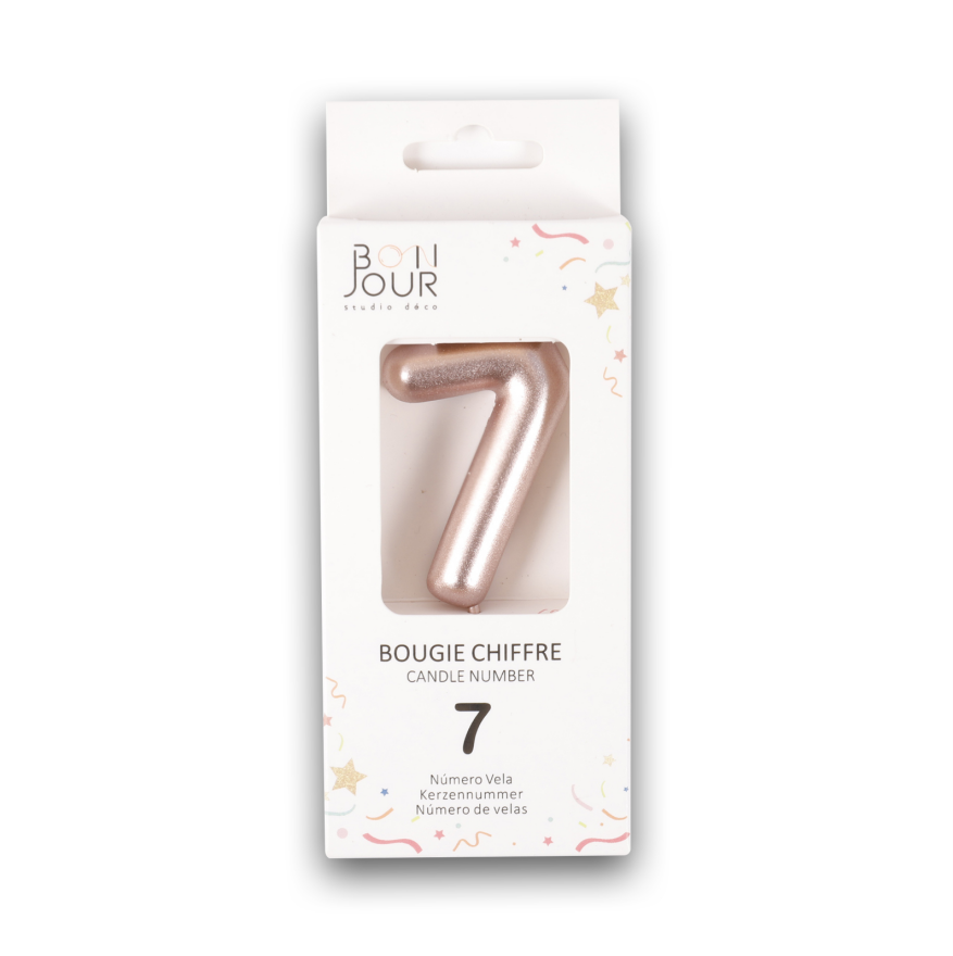 Bougie Chiffre 7 Rose Gold - Bonjour Studio Deco