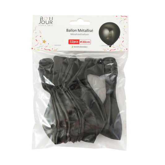 B5500 Ballon Métallisé Noir 30cm