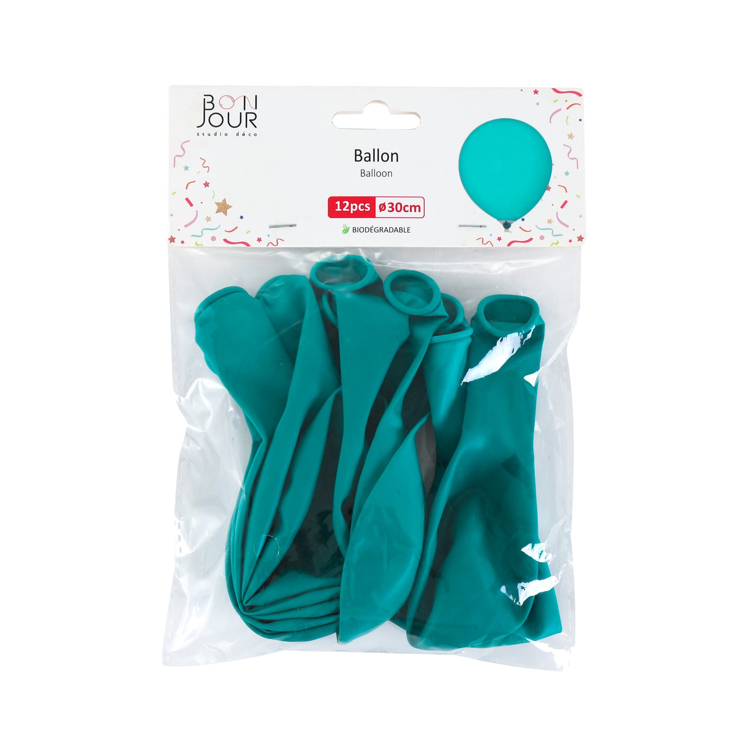 B5584 Ballon Bleu Turquoise 12Pcs 30cm
