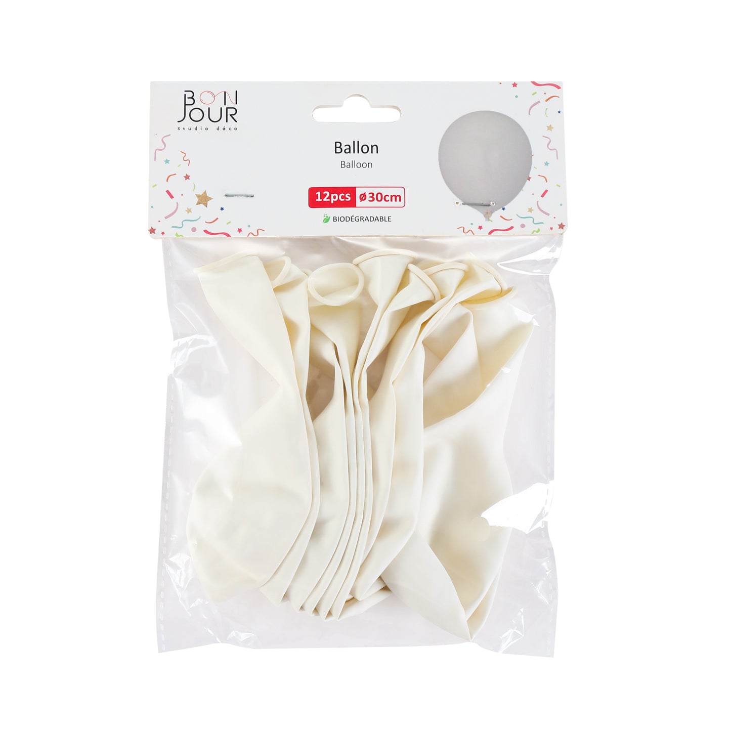 B5582 Ballon Blanc 12Pcs 30cm