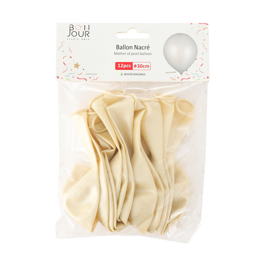 B5562 Ballon Nacré Blanc 12Pcs 30Cm