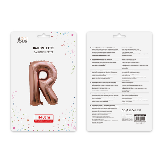 Ballon Lettre R Argent Hauteur 40cm - Bonjour Studio Déco