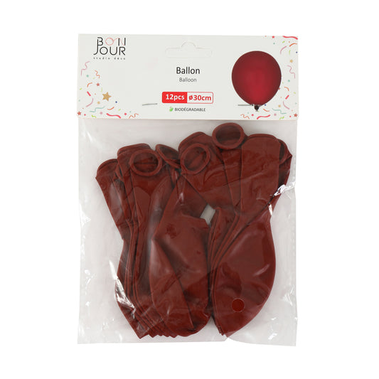 B5589 Ballon Rouge Grenadine 12Pcs 30cm