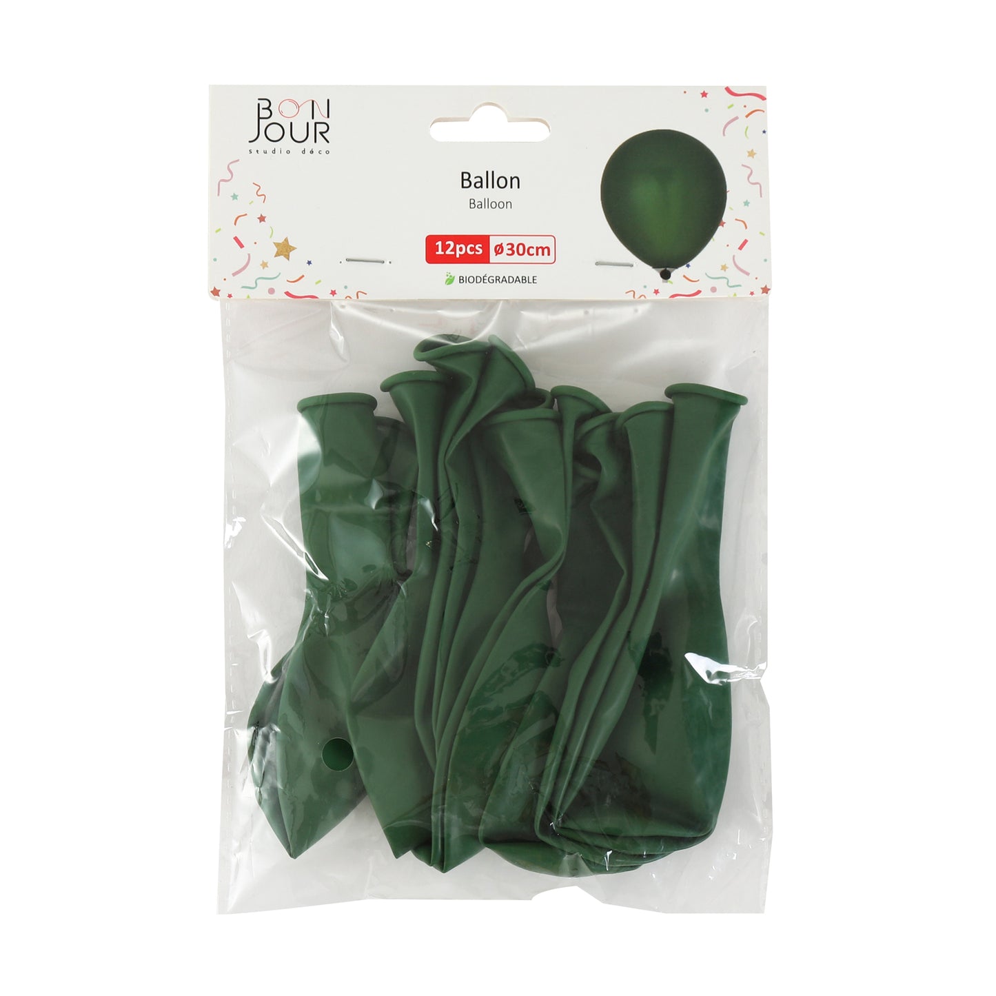 B5586 Ballon Vert Sapin 12Pcs