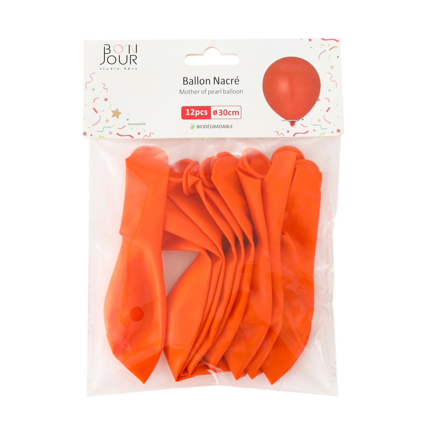 B5558 Ballon Nacré Orange 12Pcs 30cm