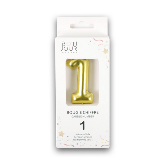 Bougie Chiffre 1 Or - Bonjour Studio Deco