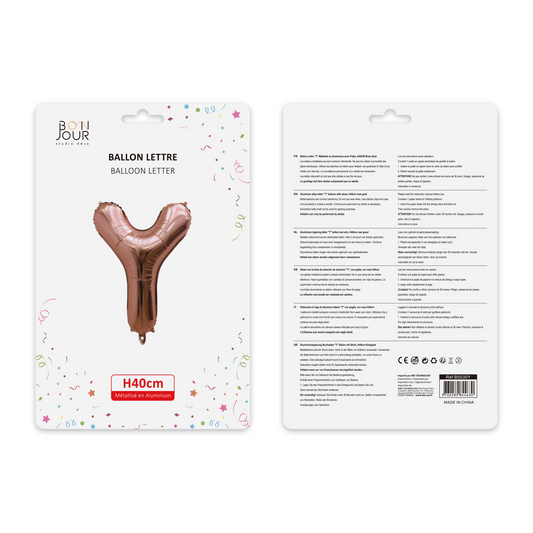 Ballon Lettre Y Argent Hauteur 40cm - Bonjour Studio Déco