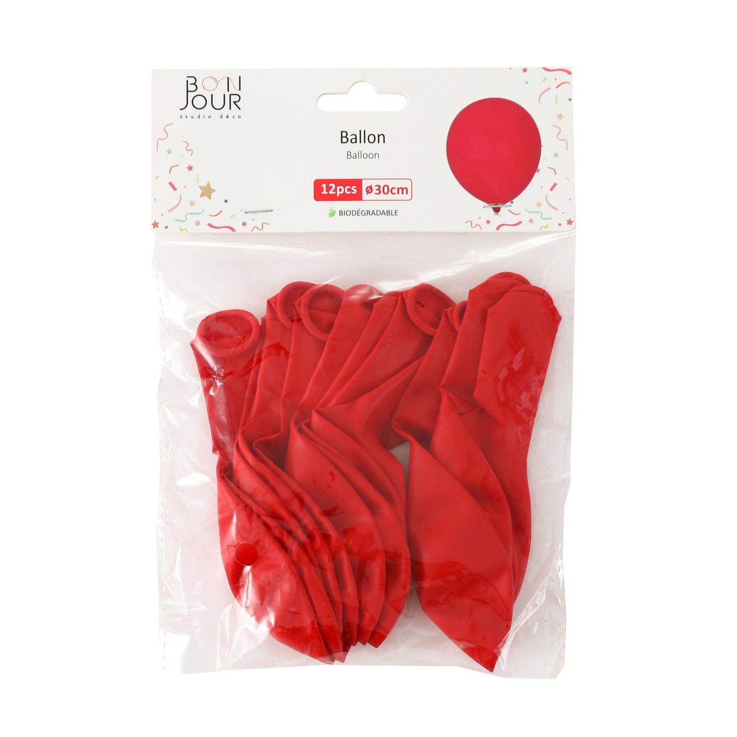 B5590 Ballon Rouge Vif 12Pcs 30cm