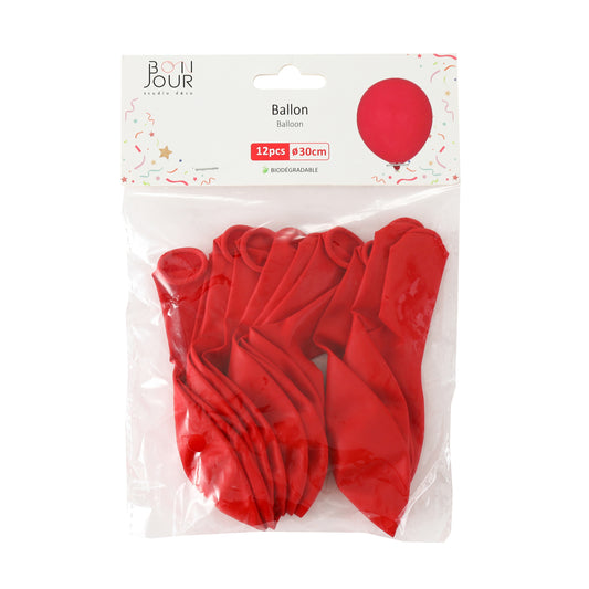 B5590 Ballon Rouge Vif 12Pcs 30cm