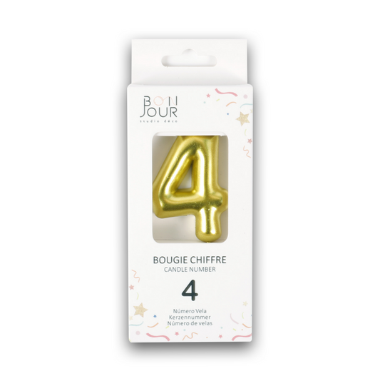 Bougie Chiffre 4 Or - Bonjour Studio Deco