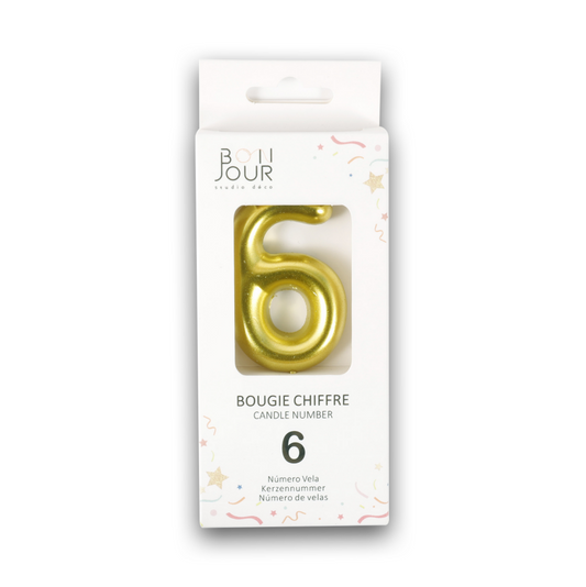Bougie Chiffre 5 Or - Bonjour Studio Deco