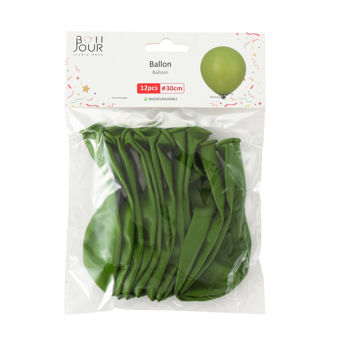B5571 Ballon Vert Olive 12Pcs 30cm