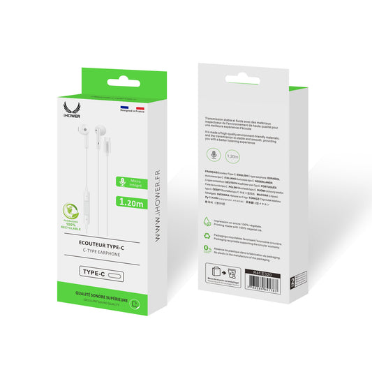 E320 Écouteurs USB-C Blanc - iHower