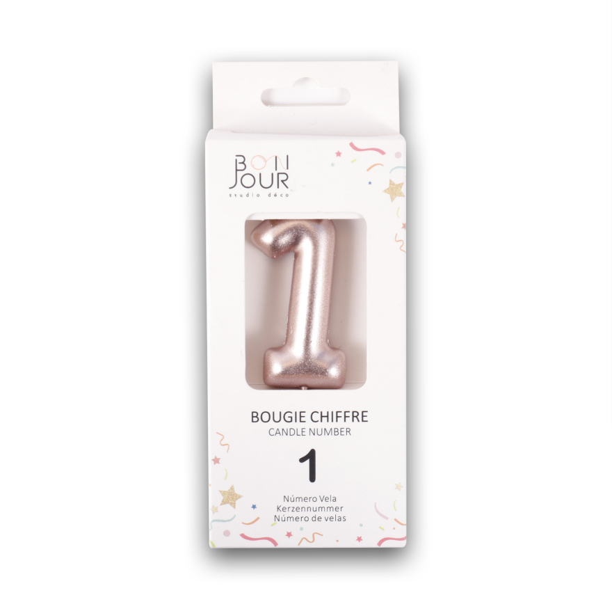 Bougie Chiffre 1 Rose Gold - Bonjour Studio Deco