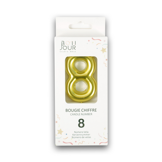 Bougie Chiffre 8 Or - Bonjour Studio Deco