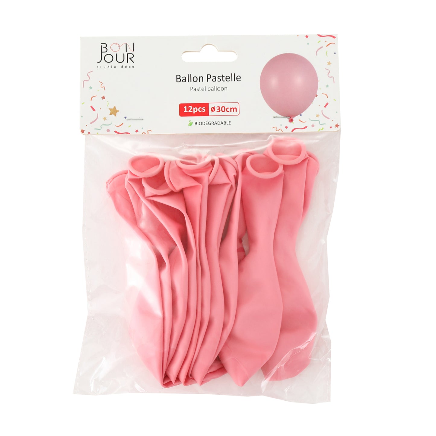 B5542 Ballon Pastelle Rose 12Pcs 30cm