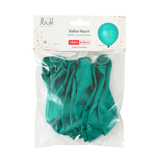 B5551 Ballon Nacré Turquoise 12Pcs 30cm