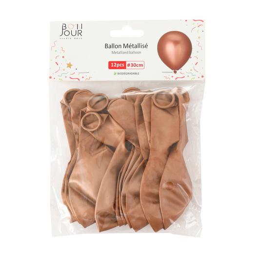 B5509 Ballon Métallisé Corail 12Pcs 30cm