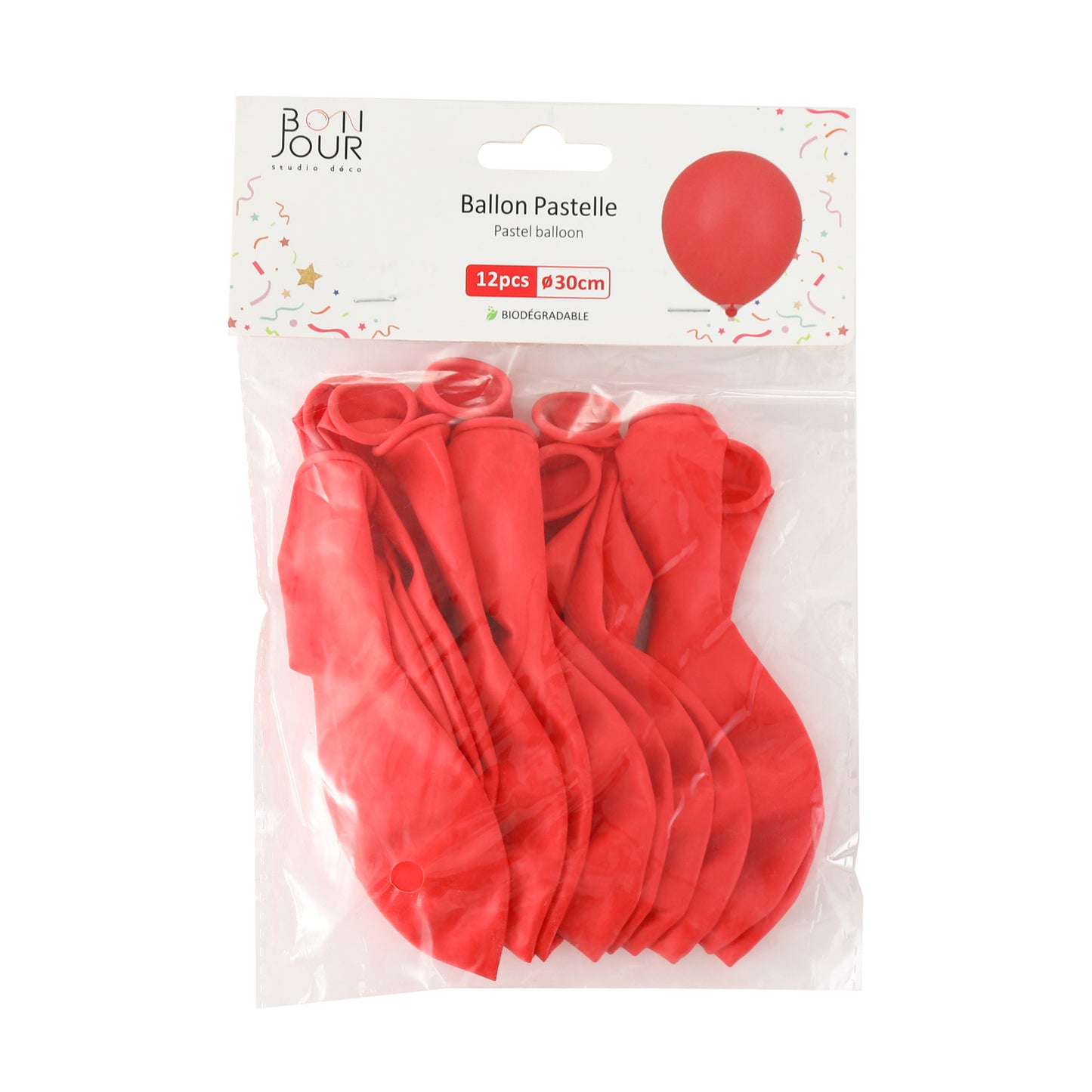 Ballon Pastelle Rouge 12Pcs 30cm