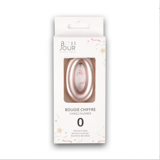 Bougie Chiffre 0 Rose Gold - Bonjour Studio Deco