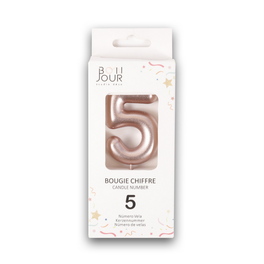 Bougie Chiffre 5 Rose Gold - Bonjour Studio Deco