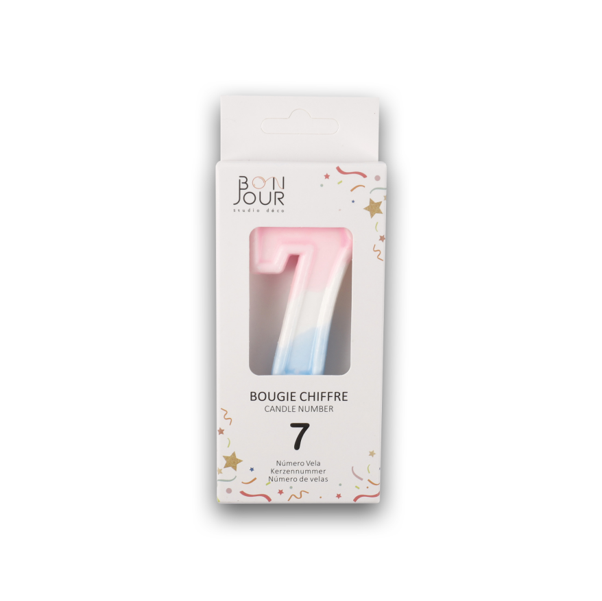 Bougie Chiffre 7 Multicolore - Bonjour Studio Deco