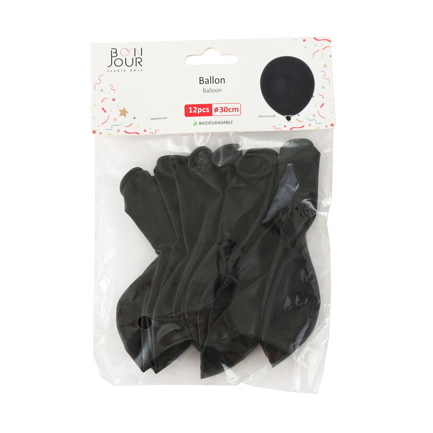 B5580 Ballon Noir 12Pcs 30cm
